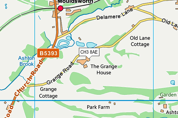 CH3 8AE map - OS VectorMap District (Ordnance Survey)