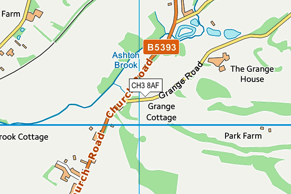 CH3 8AF map - OS VectorMap District (Ordnance Survey)