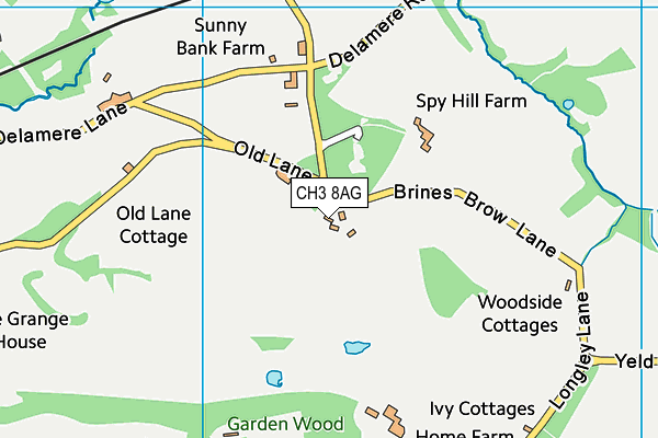 CH3 8AG map - OS VectorMap District (Ordnance Survey)