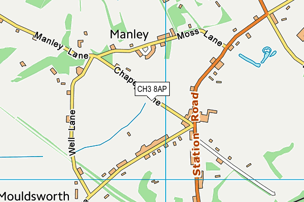 CH3 8AP map - OS VectorMap District (Ordnance Survey)