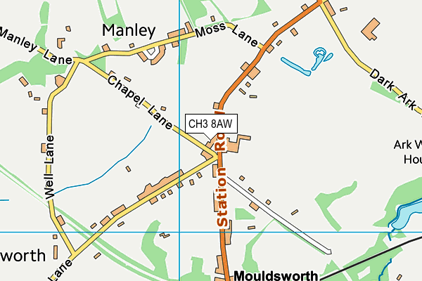 CH3 8AW map - OS VectorMap District (Ordnance Survey)