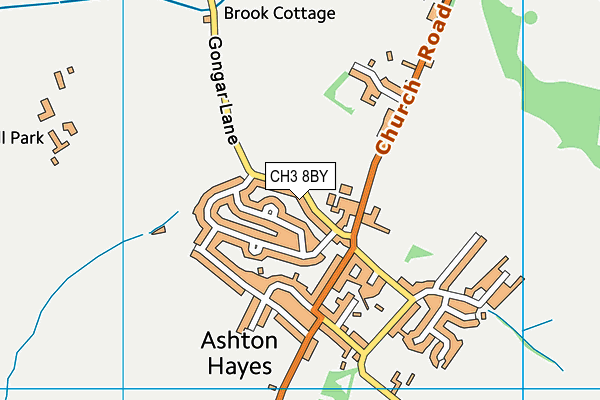 CH3 8BY map - OS VectorMap District (Ordnance Survey)