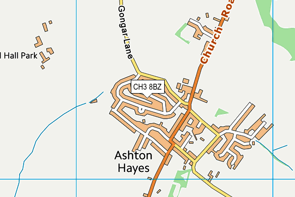 CH3 8BZ map - OS VectorMap District (Ordnance Survey)