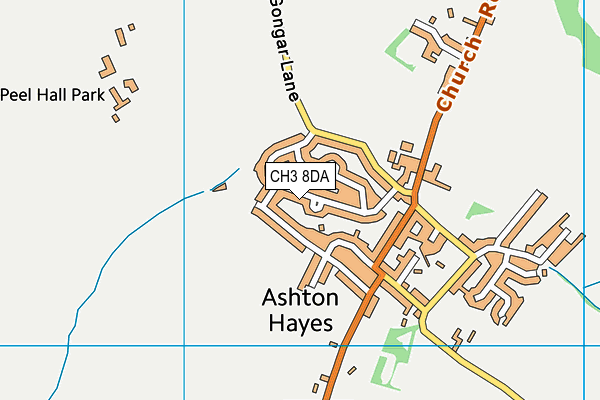 CH3 8DA map - OS VectorMap District (Ordnance Survey)