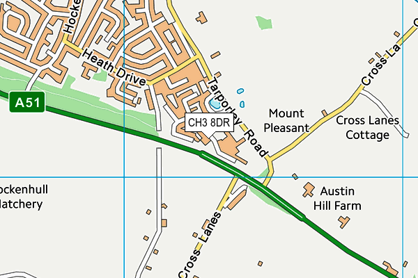 CH3 8DR map - OS VectorMap District (Ordnance Survey)