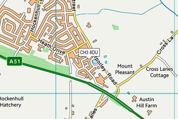 CH3 8DU map - OS VectorMap District (Ordnance Survey)