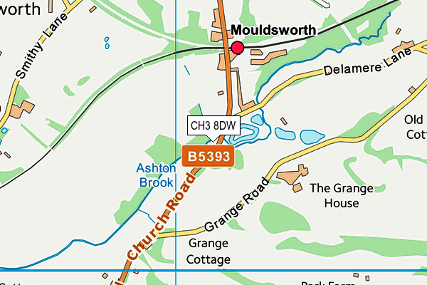 CH3 8DW map - OS VectorMap District (Ordnance Survey)