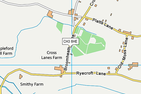 CH3 8HE map - OS VectorMap District (Ordnance Survey)