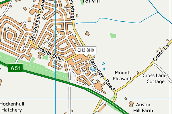 CH3 8HX map - OS VectorMap District (Ordnance Survey)