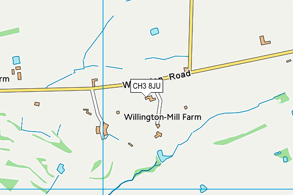 CH3 8JU map - OS VectorMap District (Ordnance Survey)