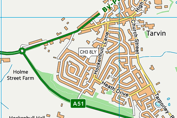 CH3 8LY map - OS VectorMap District (Ordnance Survey)