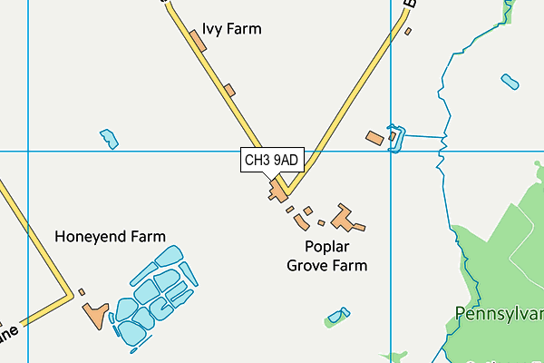 CH3 9AD map - OS VectorMap District (Ordnance Survey)