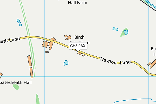 CH3 9AX map - OS VectorMap District (Ordnance Survey)