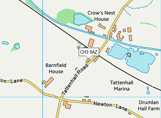 CH3 9AZ map - OS VectorMap District (Ordnance Survey)