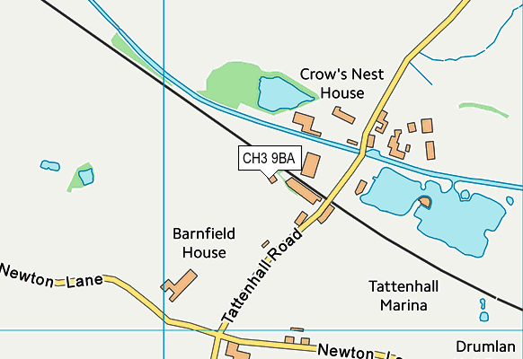 CH3 9BA map - OS VectorMap District (Ordnance Survey)