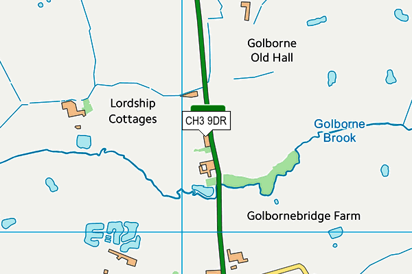 CH3 9DR map - OS VectorMap District (Ordnance Survey)