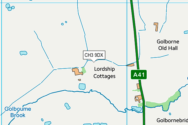 CH3 9DX map - OS VectorMap District (Ordnance Survey)