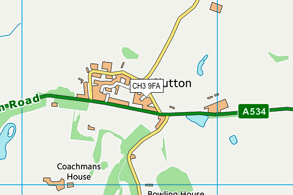 CH3 9FA map - OS VectorMap District (Ordnance Survey)