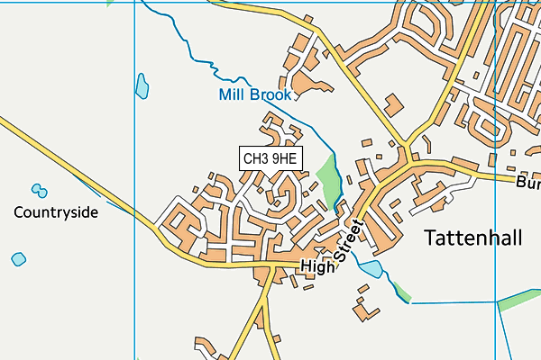 CH3 9HE map - OS VectorMap District (Ordnance Survey)