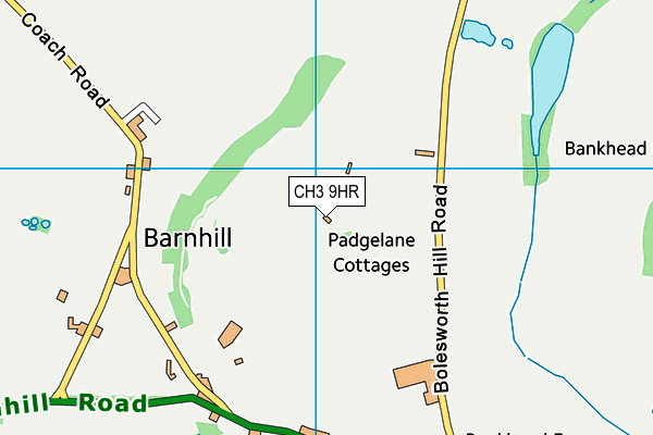 CH3 9HR map - OS VectorMap District (Ordnance Survey)