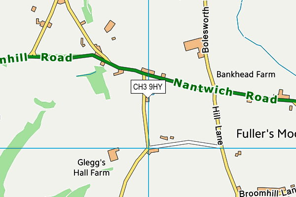 CH3 9HY map - OS VectorMap District (Ordnance Survey)