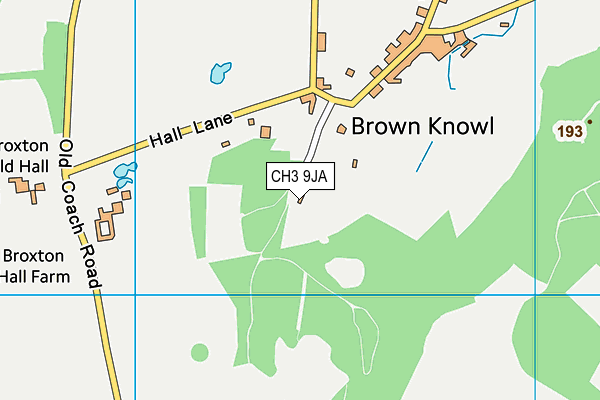 CH3 9JA map - OS VectorMap District (Ordnance Survey)