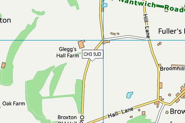 CH3 9JD map - OS VectorMap District (Ordnance Survey)