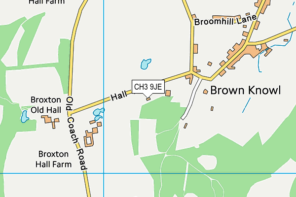 CH3 9JE map - OS VectorMap District (Ordnance Survey)