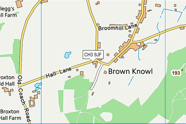 CH3 9JF map - OS VectorMap District (Ordnance Survey)