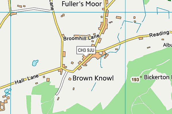 CH3 9JU map - OS VectorMap District (Ordnance Survey)