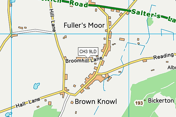 CH3 9LD map - OS VectorMap District (Ordnance Survey)