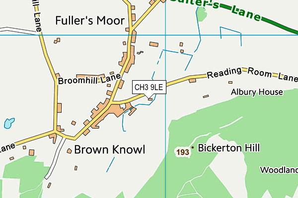 CH3 9LE map - OS VectorMap District (Ordnance Survey)