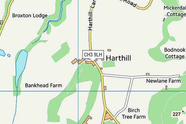 CH3 9LH map - OS VectorMap District (Ordnance Survey)