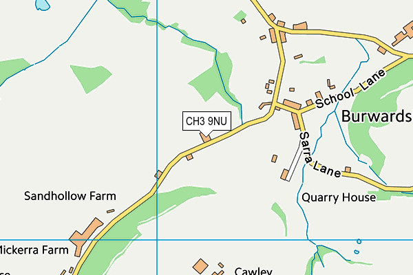 CH3 9NU map - OS VectorMap District (Ordnance Survey)