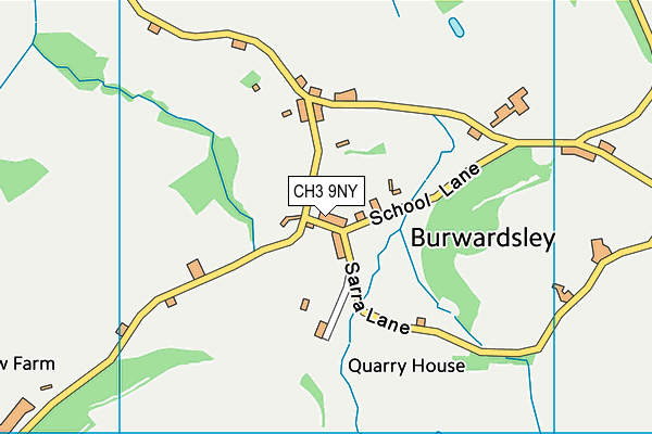 CH3 9NY map - OS VectorMap District (Ordnance Survey)