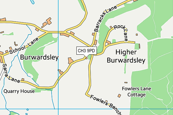 CH3 9PD map - OS VectorMap District (Ordnance Survey)