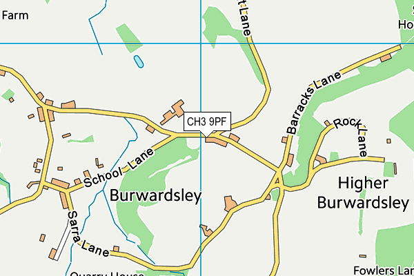 CH3 9PF map - OS VectorMap District (Ordnance Survey)