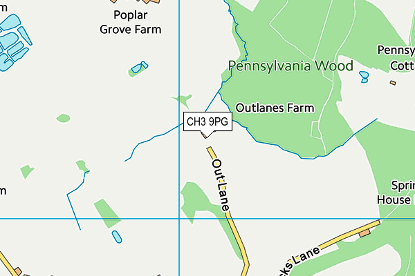 CH3 9PG map - OS VectorMap District (Ordnance Survey)