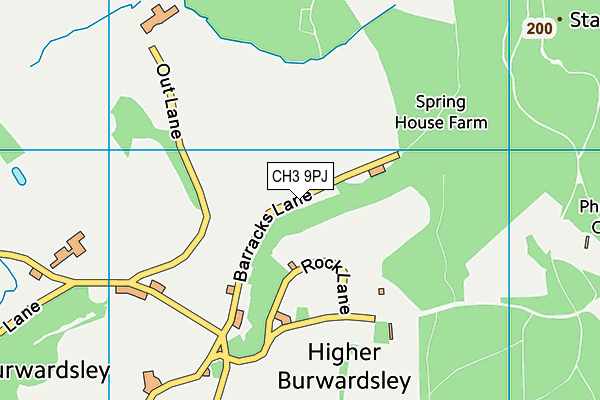 CH3 9PJ map - OS VectorMap District (Ordnance Survey)