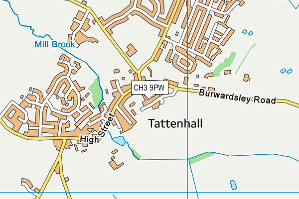 CH3 9PW map - OS VectorMap District (Ordnance Survey)