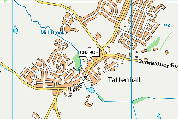 CH3 9QE map - OS VectorMap District (Ordnance Survey)