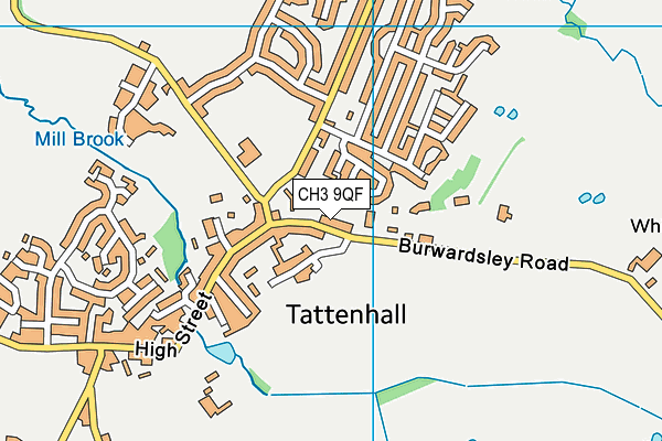 Tattenhall Recreation Club map (CH3 9QF) - OS VectorMap District (Ordnance Survey)