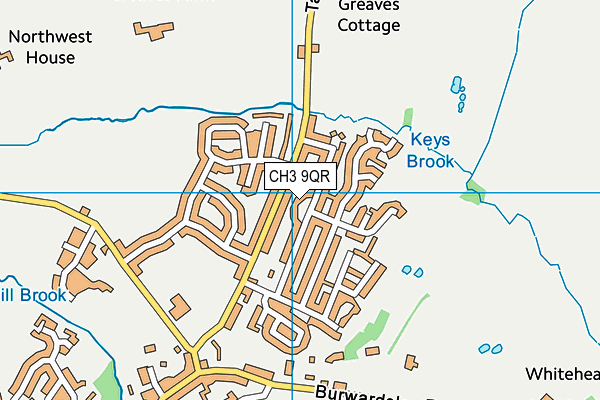 CH3 9QR map - OS VectorMap District (Ordnance Survey)