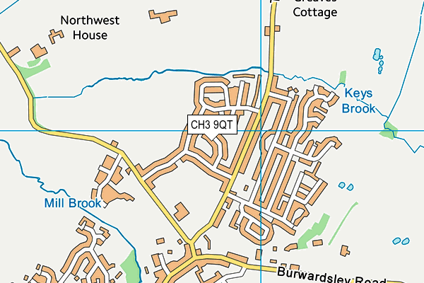 CH3 9QT map - OS VectorMap District (Ordnance Survey)