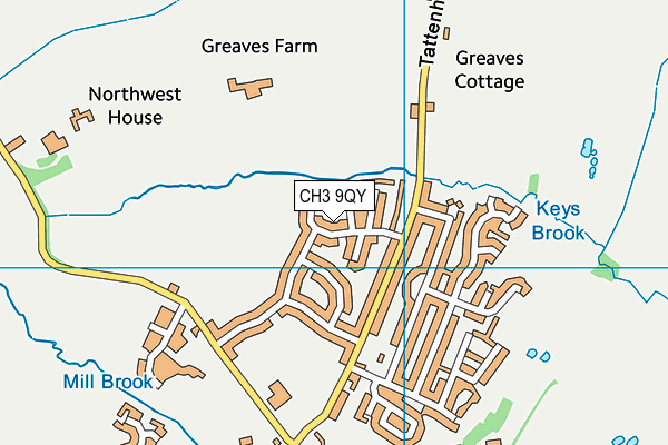 CH3 9QY map - OS VectorMap District (Ordnance Survey)