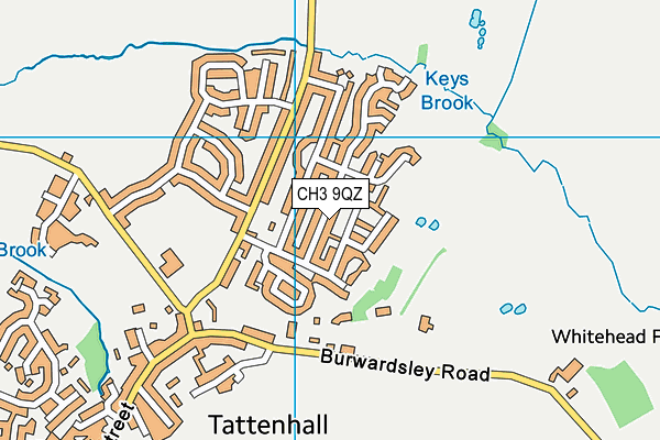 CH3 9QZ map - OS VectorMap District (Ordnance Survey)