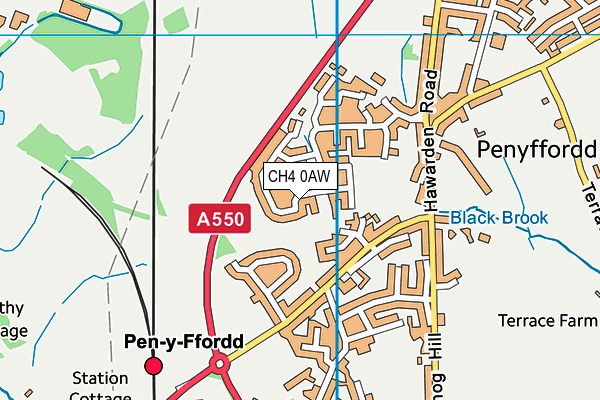 CH4 0AW map - OS VectorMap District (Ordnance Survey)