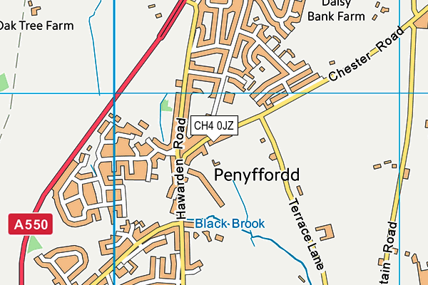 CH4 0JZ map - OS VectorMap District (Ordnance Survey)