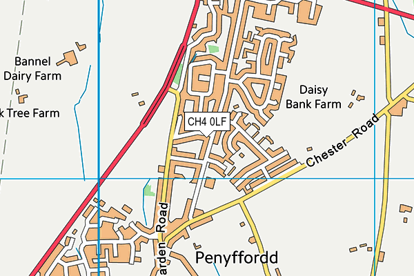 CH4 0LF map - OS VectorMap District (Ordnance Survey)