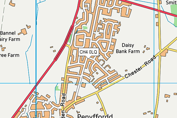 Ysgol Penyffordd map (CH4 0LQ) - OS VectorMap District (Ordnance Survey)